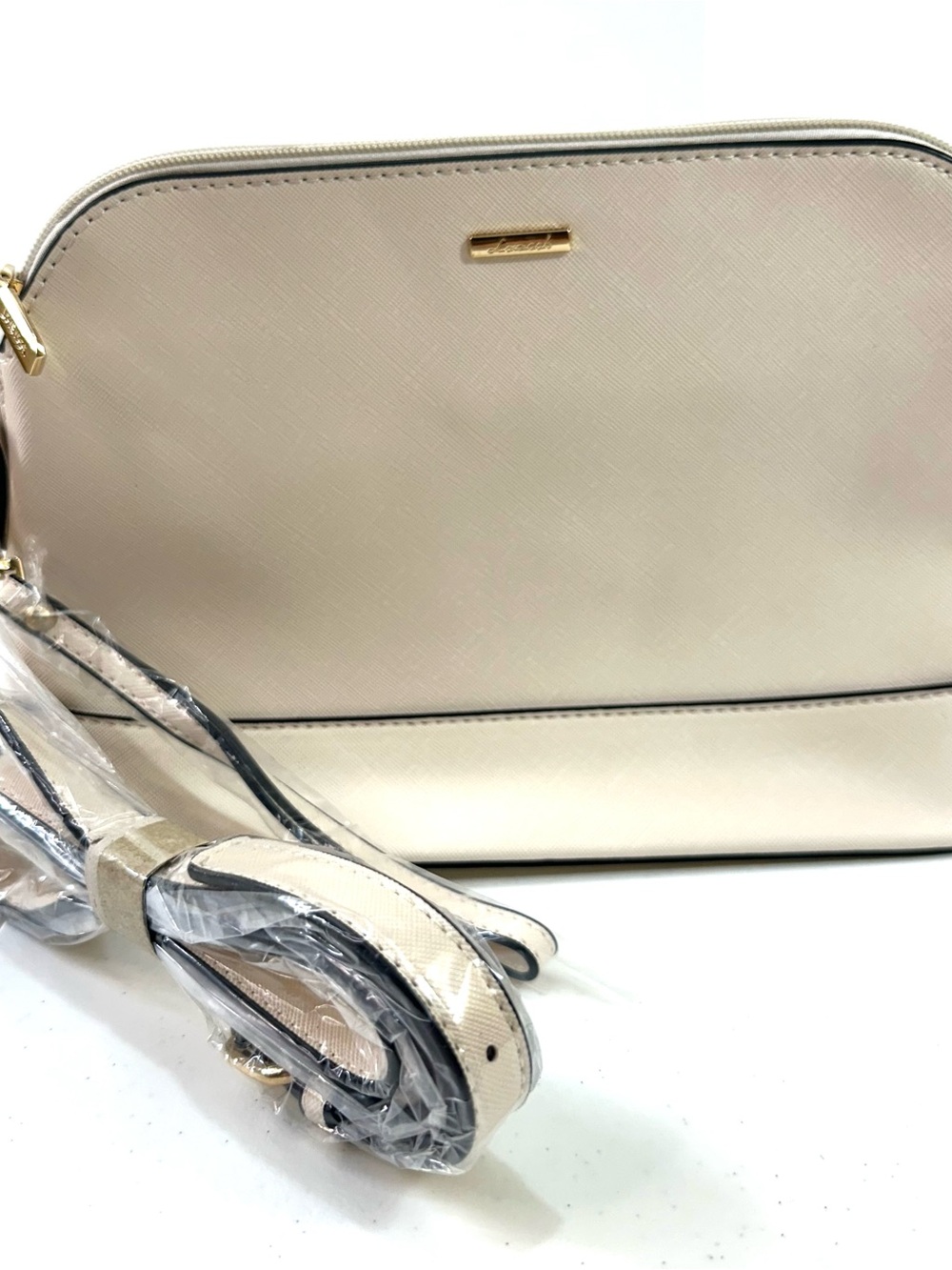 Women's lovevook Cream Crossbody Bag with Gold Accents
